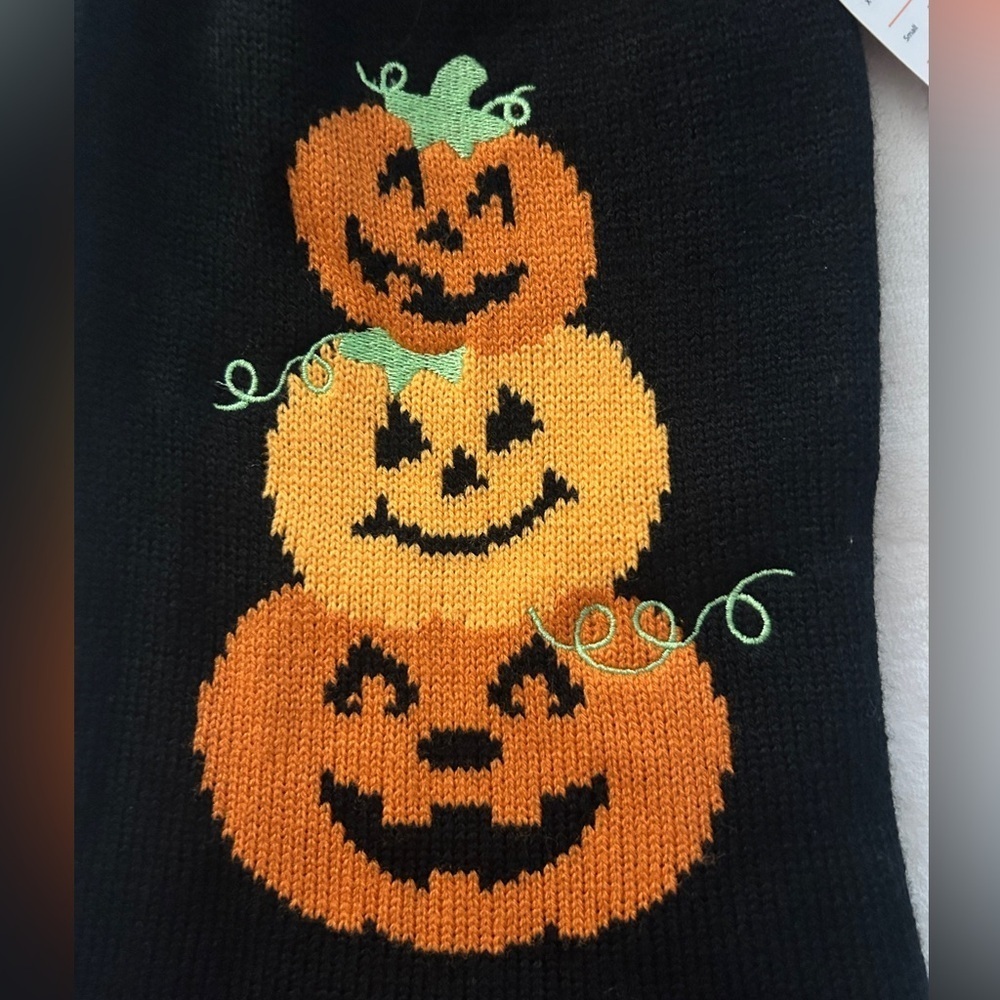 NWT Halloween Simplydog Black Orange Small Pet Costume with Pumpkin Design - Picture 3 of 12